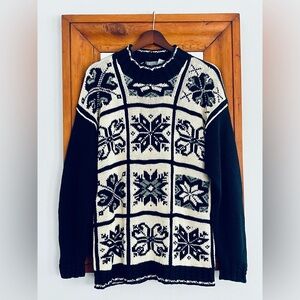 Marisa Christina Black and White Crewneck Sweater
